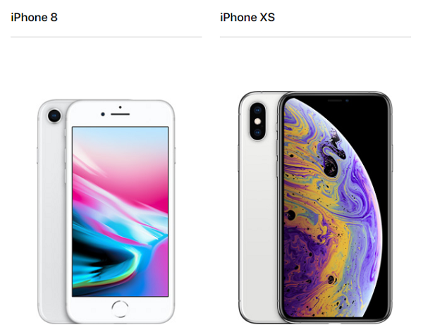 iPhone8　iPhoneXS比較