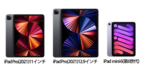 iPad ProとiPad mini(第6世代)サイズ比較
