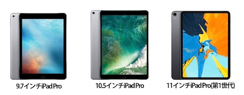 iPad Pro通常モデルのサイズ推移