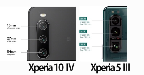 Xperia 10 ⅣとXperia 5 Ⅲカメラ比較